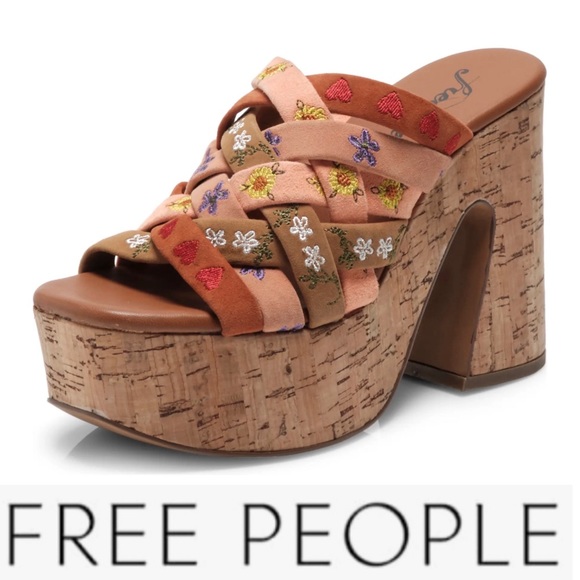 Flash Sale ReList Tom NWOB Free People Lisbon Platform Sandal Sandbar Multi 37.5 - Picture 2 of 13